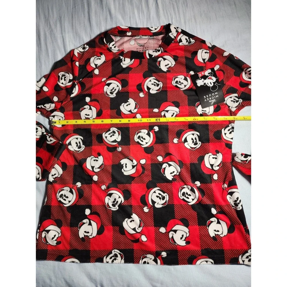 Disney Mickey Mouse Sleepwear Womens Medium Red Plaid Pull Over Long Sleeve NWT - Picture 14 of 16
